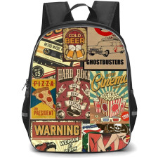 Pop Art Pattern Backpack StudentPack - Retro Cinema Vintage Posters