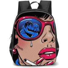 Pop Art Pattern Backpack StudentPack - Seeing Boyfriend Kissing Other Woman