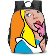Pop Art Pattern Backpack StudentPack - Sleeping Beauty Licking Playboy Lolipop