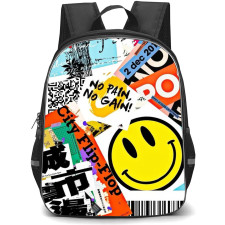 Pop Art Pattern Backpack StudentPack - Smiley No Pain No Gain Barcode