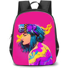 Pop Art Pattern Backpack StudentPack - Smoking Girl Wearing VR Headset