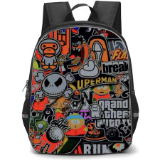 Pop Art Pattern Backpack StudentPack - South Park Sticker Art Collage Retro Style