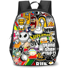 Pop Art Pattern Backpack StudentPack - South Park Sticker Art Collage