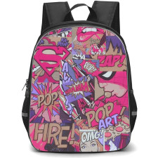 Pop Art Pattern Backpack StudentPack - Spiderman Kissing Lolipop Coke Whamm Retro Style
