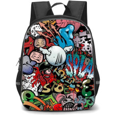 Pop Art Pattern Backpack StudentPack - Stoned Splak Graffiti Collage