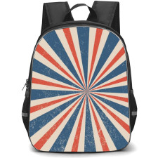 Pop Art Pattern Backpack StudentPack - Sunburst Vintage Blue Red White