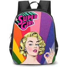Pop Art Pattern Backpack StudentPack - Supergirl Blonde OK Sign