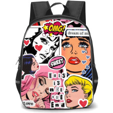 Pop Art Pattern Backpack StudentPack - This is Not the End Crying on the