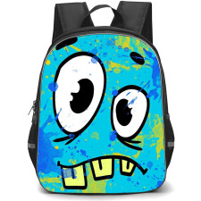 Pop Art Pattern Backpack StudentPack - Three Teeth Splat Blue Background
