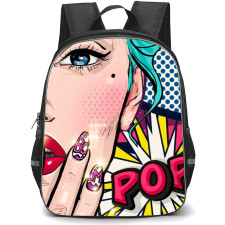 Pop Art Pattern Backpack StudentPack - Woman Shocked Pop Expression