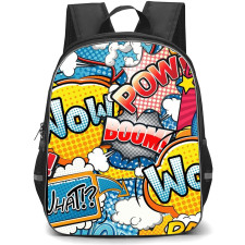 Pop Art Pattern Backpack StudentPack - Wow Pow Boom Dot Matrix Background