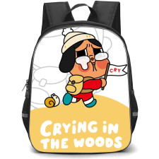Pop Mart CryBaby Cry Baby Backpack StudentPack - Cry Baby Crying On The Woods Running