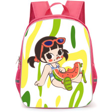 Pop Mart Molly Backpack StudentPack - Molly Eating Watermelon Illustration