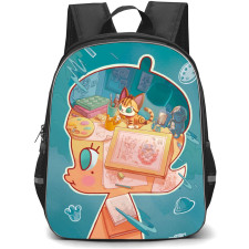 Pop Mart Molly Backpack StudentPack - Molly Side Portrait Blue Background