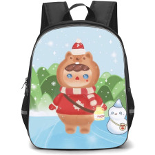 Pop Mart Pucky Backpack StudentPack - Pucky Portrait Snow Background