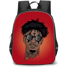 21 Savage Backpack StudentPack - 21 Savage Head Illustration Art On Red Background
