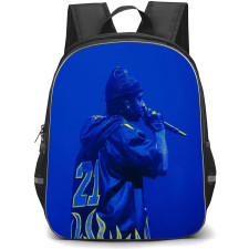 21 Savage Backpack StudentPack - 21 Savage Side Portrait Performing On Blue Light Effect