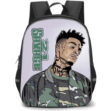 21 Savage Backpack StudentPack - 21 Savage Side Portrait Sketch Art