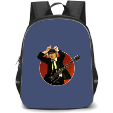 ACDC Angus Young Backpack StudentPack - ACDC Angus Young Hells Bells In Zurich Album Sticker