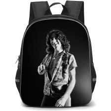 ACDC Bon Scott Backpack StudentPack - ACDC Bon Scott Standing Black And White Picture