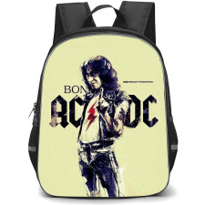 ACDC Bon Scott Backpack StudentPack - ACDC Thunder Bon Scott Painting Art On Beige Background