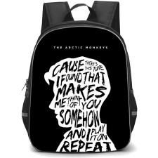 Arctic Monkeys Backpack StudentPack - Arctic Monkeys Lyric Word Art On Head Black Background
