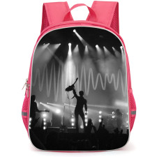 Arctic Monkeys Backpack StudentPack - Arctic Monkeys Raising Guitar In A Concert Grayscale Poster
