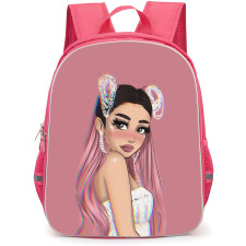 Ariana Grande Backpack StudentPack - Ariana Grande Cute Cartoon Art On Pink Background