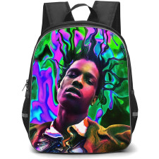 Asap Rocky Backpack StudentPack - Asap Rocky Portrait On Liquid Abstract Background