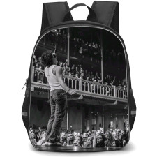 Benson Boone Backpack StudentPack - Benson Boone Singing And Holding Flower Grayscale Poster