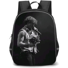 Benson Boone Backpack StudentPack - Benson Boone Singing And Holding Flower Grayscale Poster