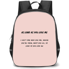 Backstreet Boys Backpack StudentPack - Backstreet Boys Lyrics As Long As On Pink Background