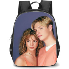 Backstreet Boys Nick Carter Backpack StudentPack - Nick Carter And Britney Spears Portrait On Blue Background