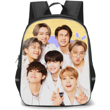 BTS Backpack StudentPack - BTS Members On Yellow Background