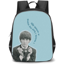 The Beatles George Harrison Backpack StudentPack - The Beatles George Harrison I Think I Lost Grayscale Poster