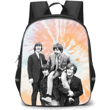 The Beatles Backpack StudentPack - The Beatles Grayscale Picture On Orange Splash Background