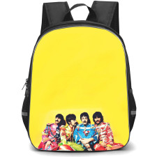 The Beatles Backpack StudentPack - The Beatles Group Member Sitting On Yellow Retro Poster
