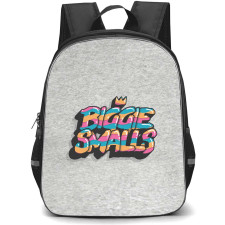 Biggie Smalls Backpack StudentPack - Biggie Smalls Colorful Lettering Logo Gray Febric Background