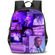 Billie Eilish Backpack Student Pack - Dont Know How Lovely Quote Neon Collage