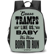 Bruce Springsteen Backpack School Bag StudentPack - Tramps Like Us Quote