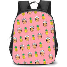 Bruno Mars Backpack StudentPack - Bruno Mars Cartoon Avatar Pattern Art On Pink Background
