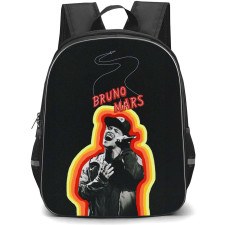 Bruno Mars Backpack StudentPack - Bruno Mars Singing Grayscale On Black Background