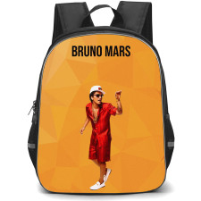 Bruno Mars Backpack StudentPack - Bruno Mars Wearing Red Costume On Orange Background