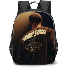 Bryson Tiller Backpack StudentPack - Bryson Tiller Standing Back Wearing Trapsoul TShirt Poster