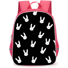 Bad Bunny Backpack StudentPack - Bad Bunny Logo Pattern Art Black And White Poster