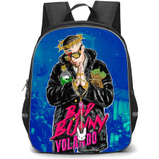 Bad Bunny Backpack StudentPack - Bad Bunny Volando Illustration Art