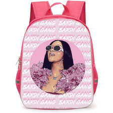 Cardi B Backpack StudentPack - Cardi B Portrait Illustration Art On Pink Effect Word Art Background