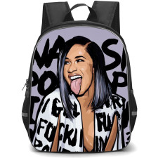 Cardi B Backpack StudentPack - Cardi B Showing Tongue Illustration Art