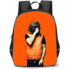 Central Cee Backpack StudentPack - Central Cee Hiding Face Standing On Orange Background