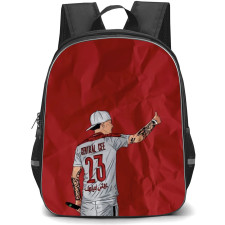 Central Cee Backpack StudentPack - Central Cee Standing Back Illustration Art On Red Background